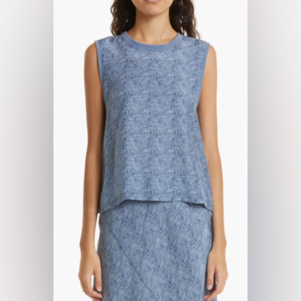 ATM Anthony Thomas Melillo Women's Silk Muscle Tank in Naval Blue, Size XL